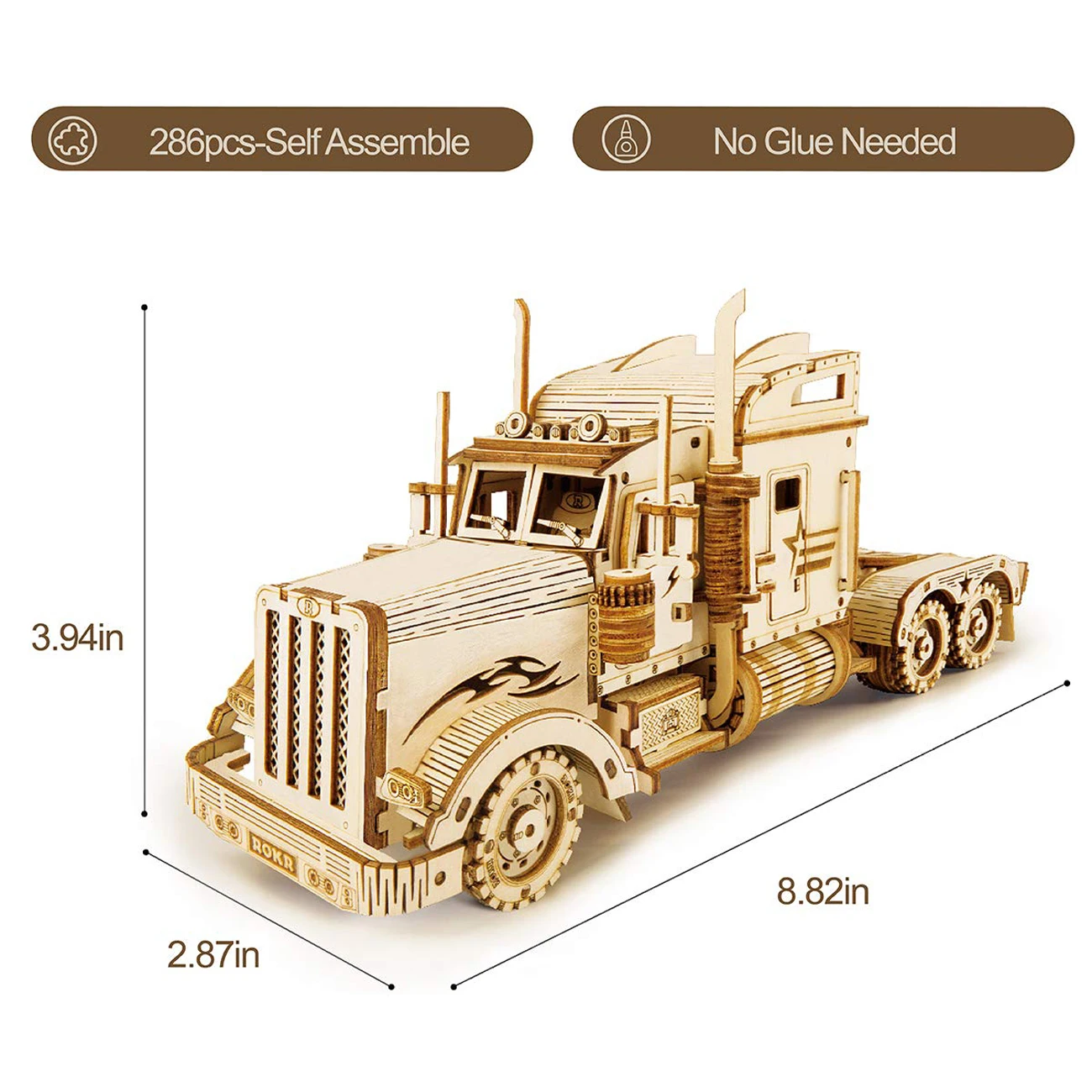 

1:40 3D Car Truck Model Self Assembly Wooden Puzzle Jigsaw Children DIY Toy Gift Handmade Toys for Children's Early Education
