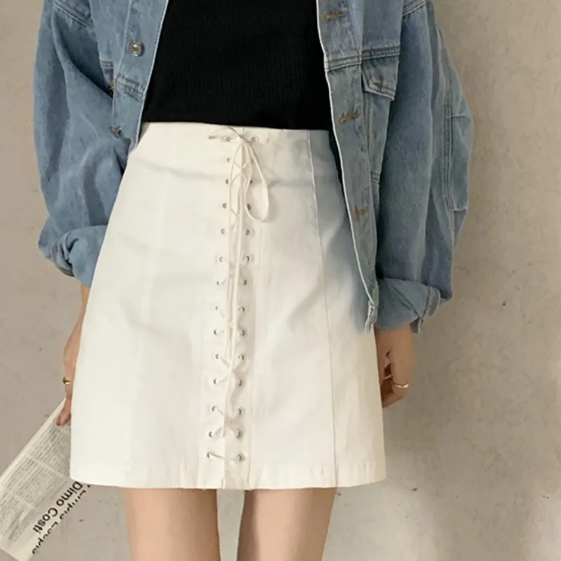 

Spring and autumn clothing 2021 New Y2K Korean design sense strap high waist slim and versatile bust skirt Cowboy Harajuku