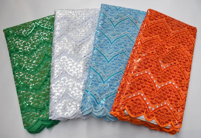 luxury Sequins Lace Fabric High Quality Latest African French Tulle Organza With stone Wedding P-8 |