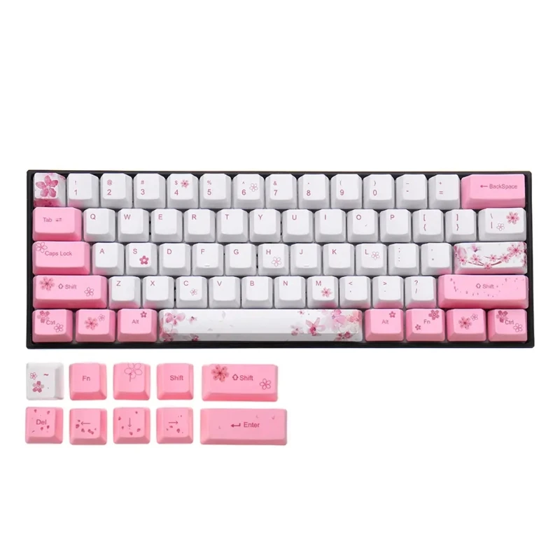 

2021 New PBT 71Key OEM Profile Five-Sided Sublimation Process Cherry Blossom Keycap