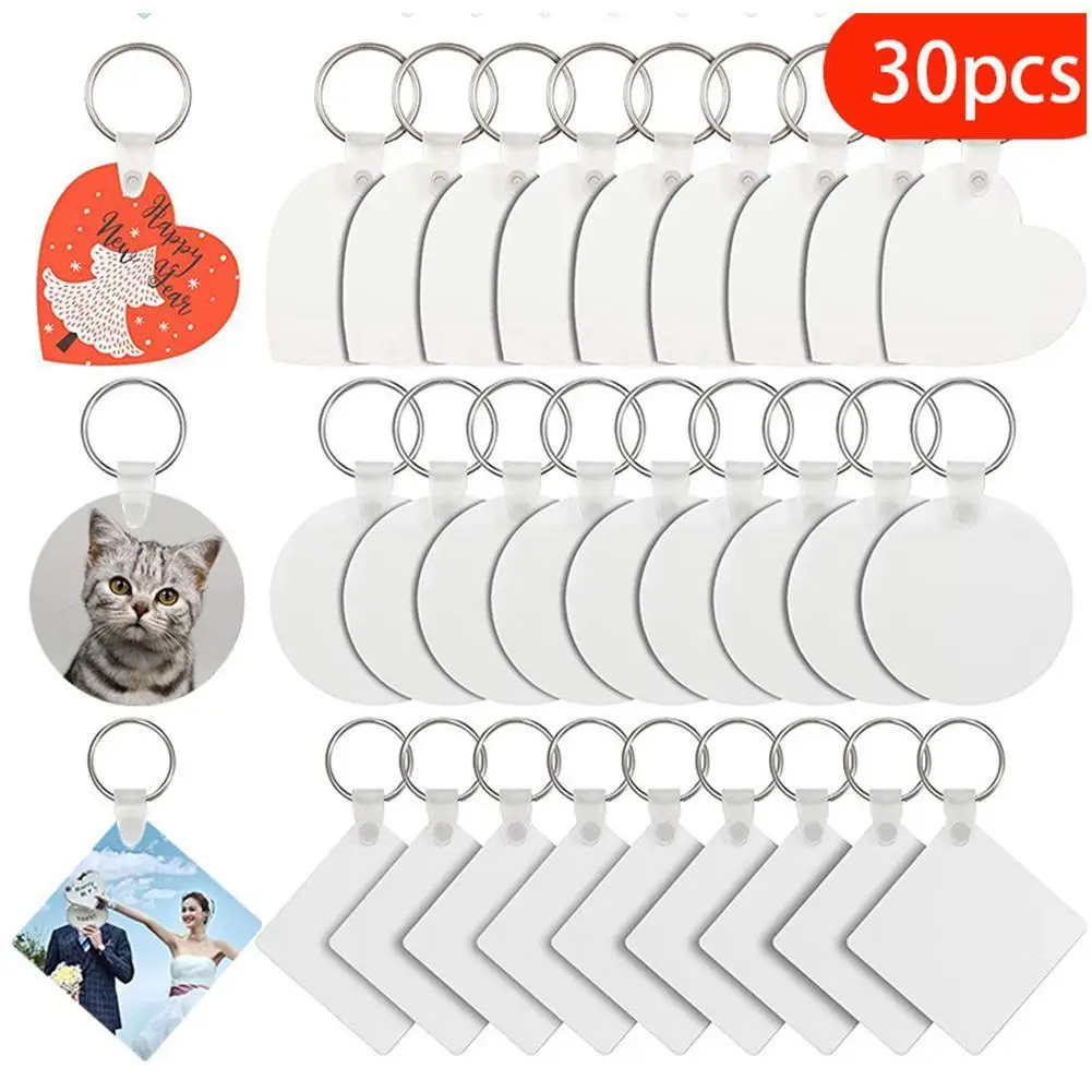 30 шт DIY сублимационные пустые брелки термальная передача брелок двухсторонний