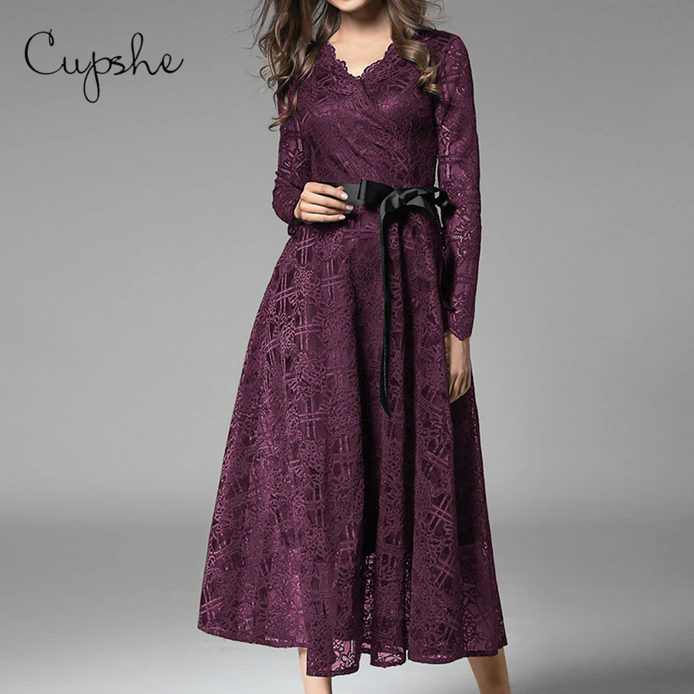 CUPSHE женское винтажное Кружевное платье макси 2019 вечернее Клубное однотонное с
