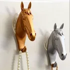 Винтажный декоративный настенный крючок для подвешивания одежды, в форме милого единорога, лошади, пластиковая смола, настенные украшения, держатели ключей, вешалки, инструменты