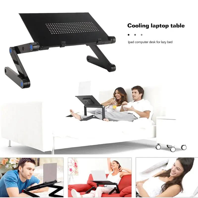 

Table Bed Aluminum Alloy Foldable Computer Desk iPad Desk Lazy Aluminum Folding Table Drop ship Cooling Laptop Computer