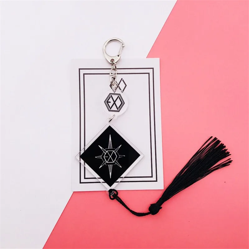 Kpop NCT Twice EXO TXT NCT DREAM Tassel длинный персонализированный брелок для ключей кольцо для ключей кулон Женская сумка ювелирные изделия брелок B114