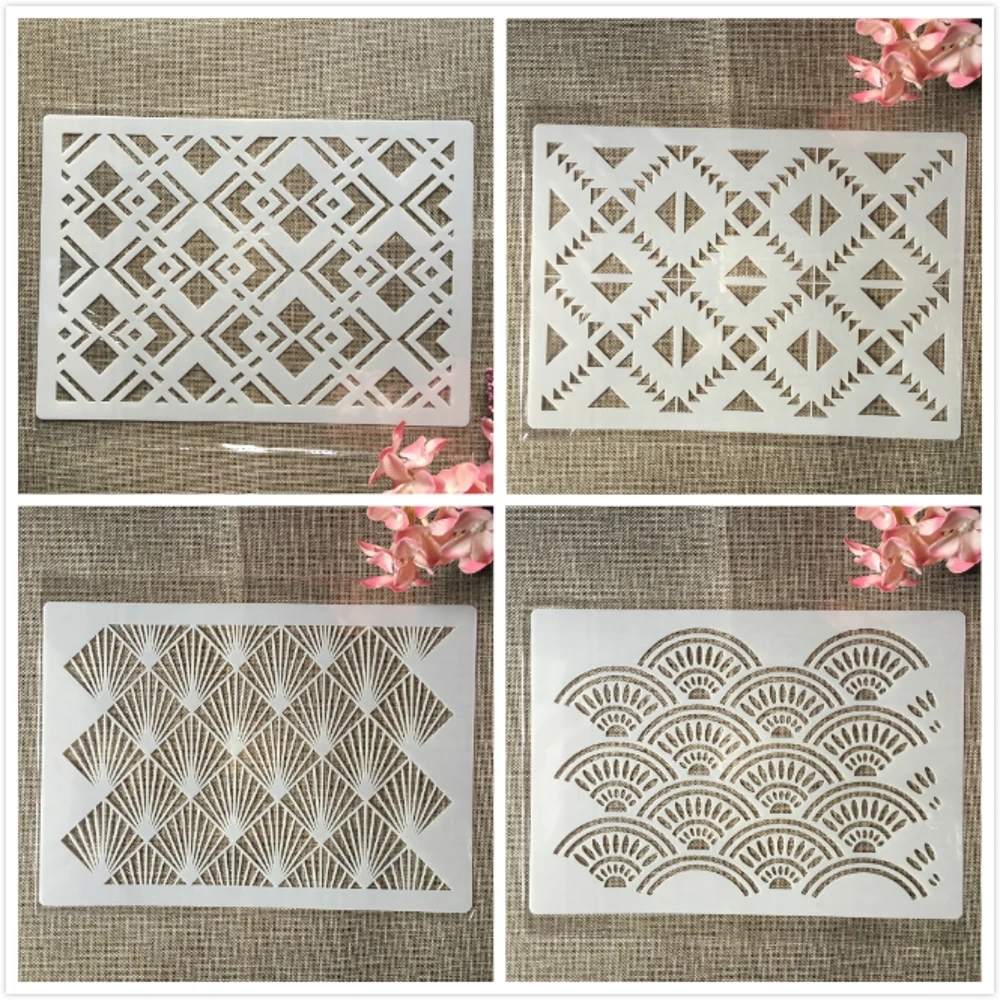 4 шт. A4 29 см волнистые волосы в виде геометрических фигур Текстура DIY наслоения