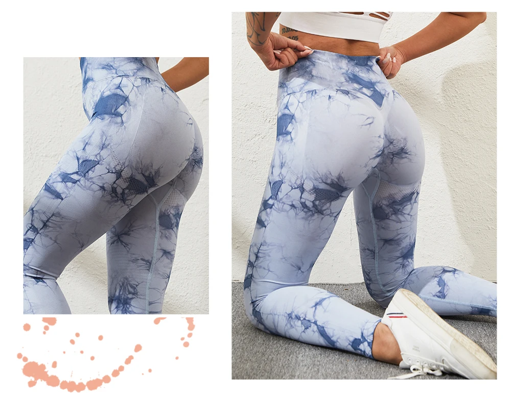 tights for women SALSPOR Tie Dye Bubble Butt Sexy Push Up Leggings High Waist Women Fitness Seamless Women Leggins Slim Gym Sport Leggings Women spanx faux leather leggings