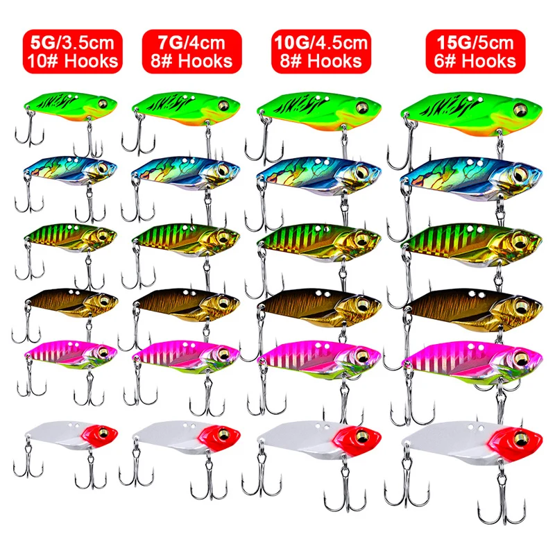 1pc 5g 7g 10g 15g Metal VIB Lure 3D Eyes Pencil Balancer Spoon Jig Painting Fishing Hard Bait Tackle Treble Hook | Спорт и