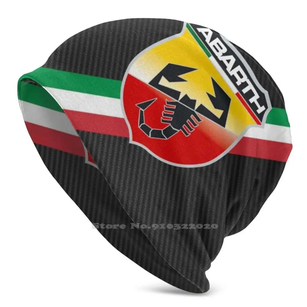 

Abarth Carbon Fiber Italy Stripes Logo Unisex Thin Knitted Beanie 3d DIY Hats Turbo Novitec Retro 500 Essesse Radically Racing