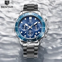 benayr fashion brand mens watches top luxury business wristwatch men waterproof stainless steel quartz chronograph reloj hombres