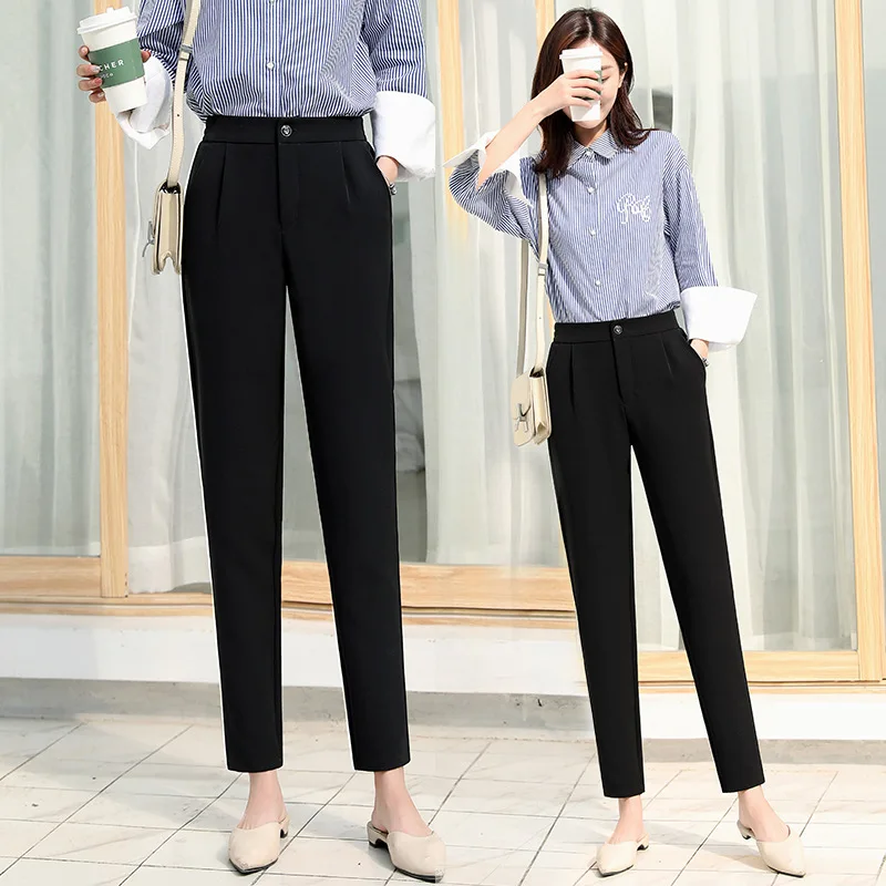 

Pants Women Spring Autumn Leisure High Waist Loose Korean Style Soft Solid Streetwear Ulzzang Womens Trousers Chic All-match Ins