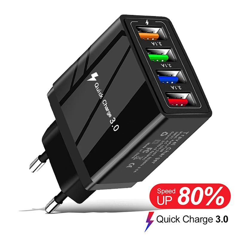EU/US Plug Usb зарядное устройство Быстрая зарядка сотовый телефон мульти порт 5V 3A