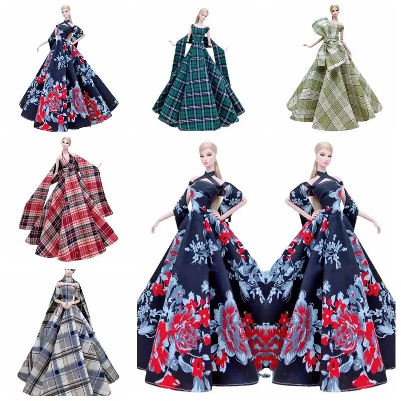 11 5 &quotклассический плед свадебное платье с цветами для куклы Барби одежда