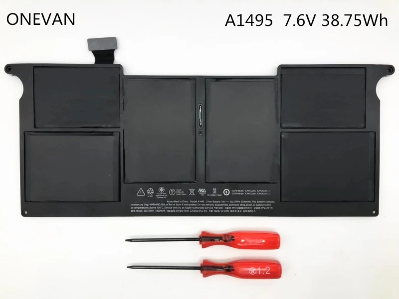 ONEVAN 7 6 v 38.75Wh новый оригинальный A1495 Аккумулятор для ноутбука Apple MacBook Air 11 &quotA1465 (EMC
