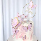 10 шт. украшения для торта фиолетовые королевские бабочки ручная роспись стильные счастливые топперы для торта на день рождения бабочки для дня рождения девочки