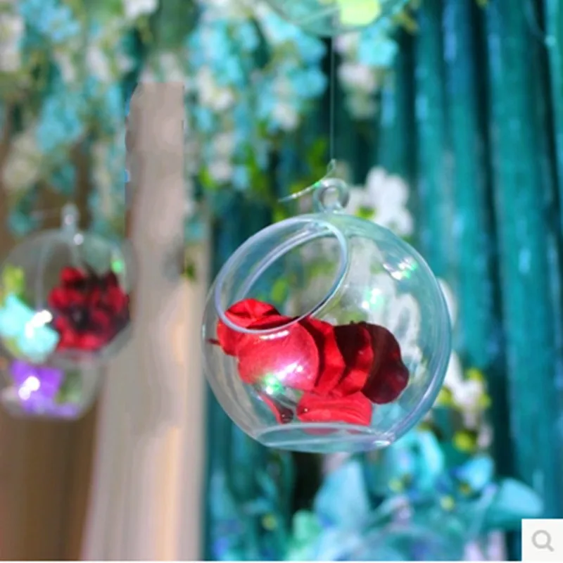 

30 PCS Transparent Acrylic Ball Vase Bowl Hanging Mount Flower Plant Candle Container Home Wedding Party Christmas Decoration