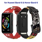 Ремешок сменный для Huawei Band 6 Pro, спортивный браслет с принтом для смарт-часов huawei band 6 honor band 6
