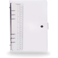 a5 a6 transparent 6 ring binder cover clean soft pvc for refillable notebook shell with snap closure and 1 ruler