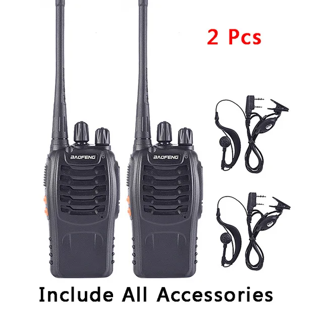 2 PCS BAOFENG BF-888S рация UHF двухстороннее радио BAOFENG 888s UHF 400-470MHz 16CH портативный приемопередатчик с наушником - Цвет: 2 PCS
