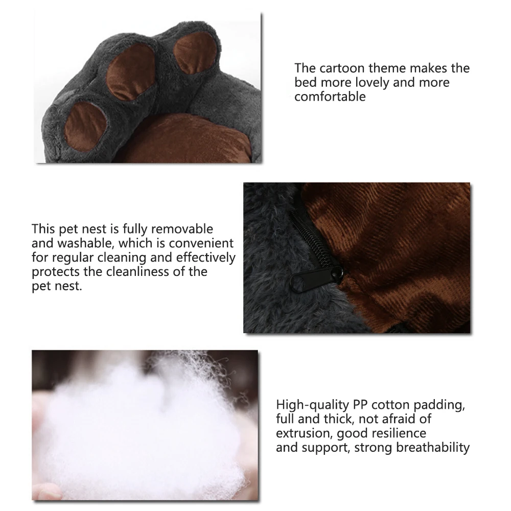 

Cute Pet Dog Cat Warm Bed Lovely Dog Bed Soft Material Pet Blanket Paw Shaped Kennel For Cat Puppy Sofa Bed For Dogs Accessories