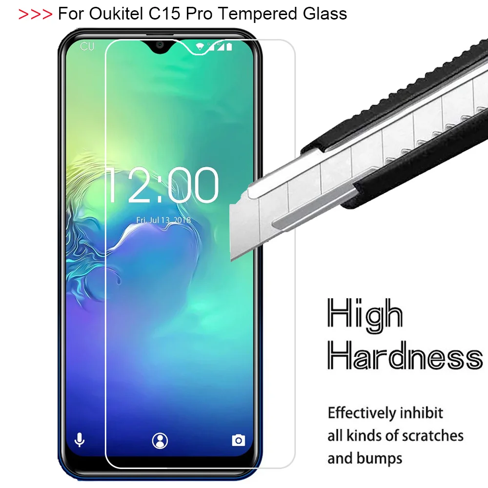 Закаленное защитное стекло с полным покрытием 9H для Oukitel C15 Pro|Защитные стёкла и