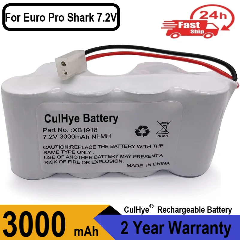 

CulHye 7.2V 3000mAh Ni-MH battery for Euro-Pro Shark vacuum clearner V1950 VX3 Cordless Sweeper V1917 V1950 VX3 XB1918