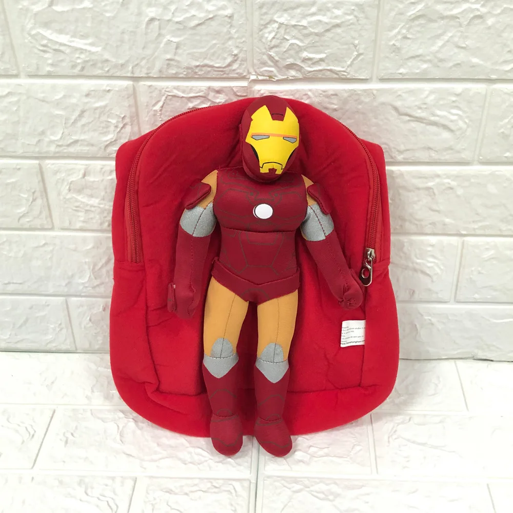 iron man 3D кукла Спайдермен рюкзаки школьная сумка на плечо Дети Плюшевые куклы сумка Мягкие плюшевые игрушки подарки для мальчиков девочек студенческие сумки - Цвет: iron man