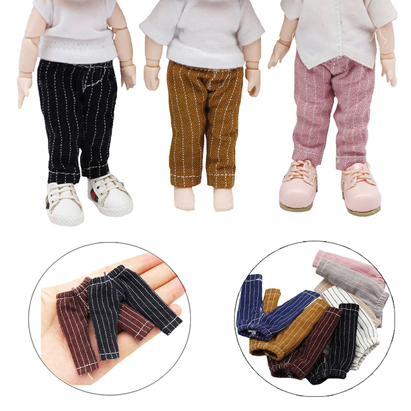 

1 шт. 1/12 аксессуары для кукол полосатые джинсовые брюки мебель для кукол одежда Костюмные брюки аксессуары для куклы