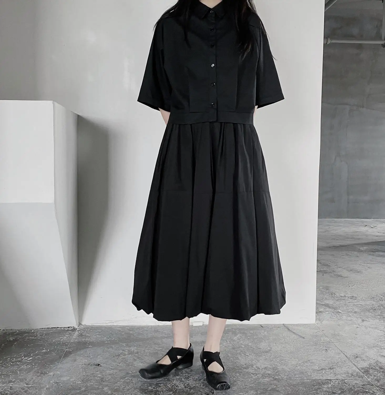 Новинка Сезон осень Цвет темно-синий Оригинальная короткая однотонная Свободная