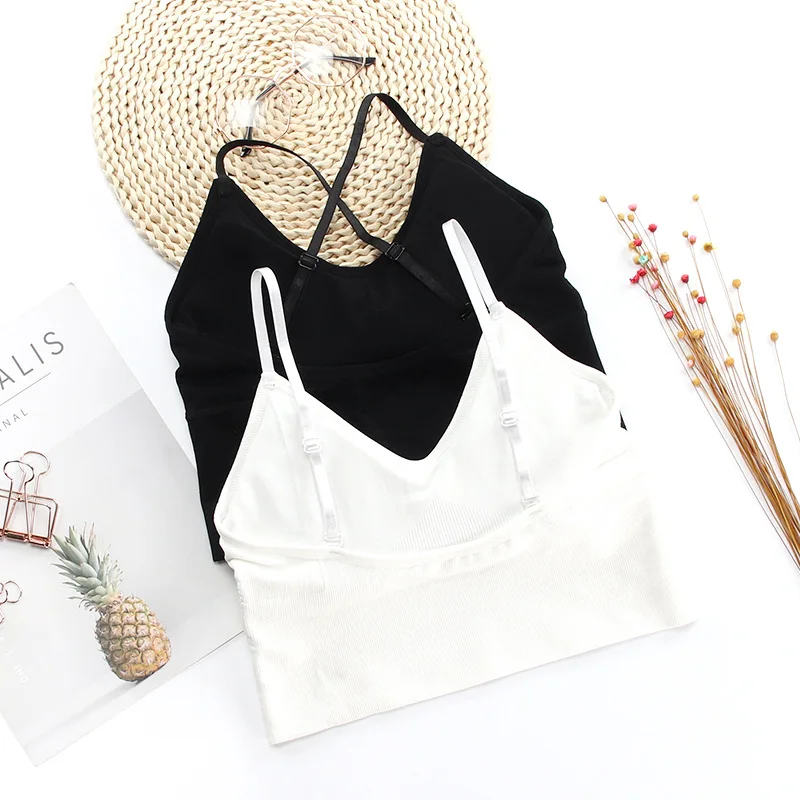 

Fashion Cross Strap Bras for Women Brassiere Tank Crop Top Push Up Bra Solid Color Underwear Beautiful Back Lingerie Vest