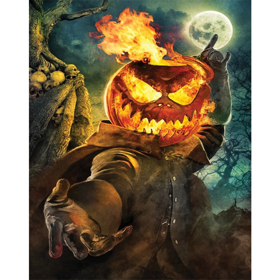 

Набор для рисования по номерам на холсте, с тыквой