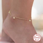 Женские ножные браслеты в богемном стиле AIDE, маленькие милые золотистые браслеты на щиколотку в виде слона, серебро 925 пробы, ювелирные изделия