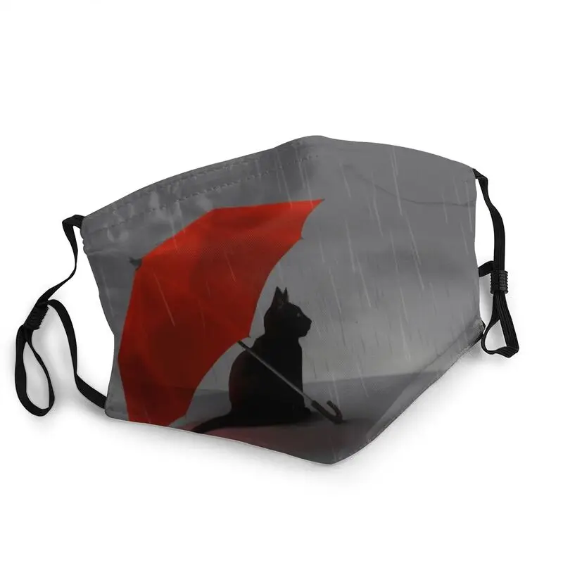 

Gray Rainy Day Funny Cat Mask Dustproof Non-Disposable Umbrella Face Mask Protection Cover Men Respirator Mouth Muffle