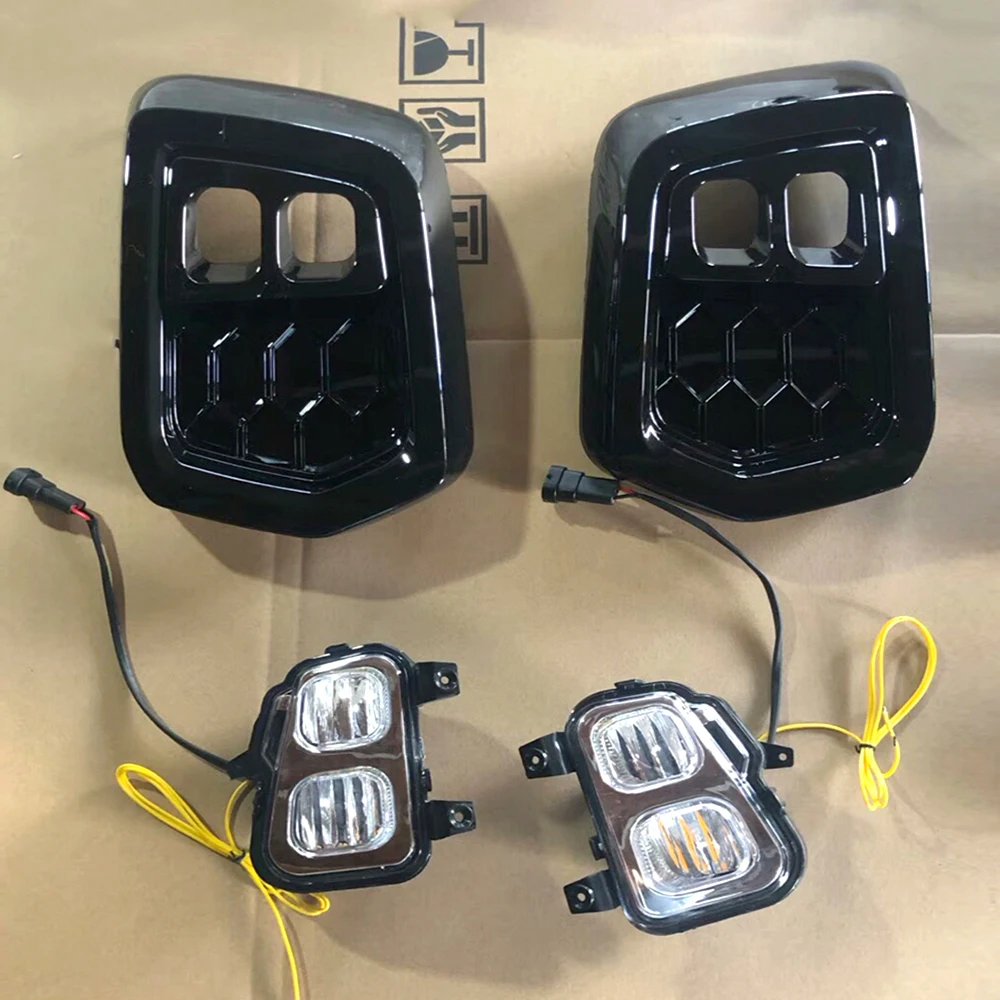 2 шт. светодиодный DRL Дневной светильник автомобильный фары ABS противотуманная