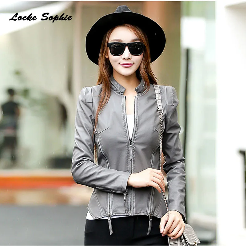1pcs Women Plus size short jacket coats 2020 Autumn faux fur PU Leather zipper Splicing Jacket ladies Skinny locomotive | Женская одежда
