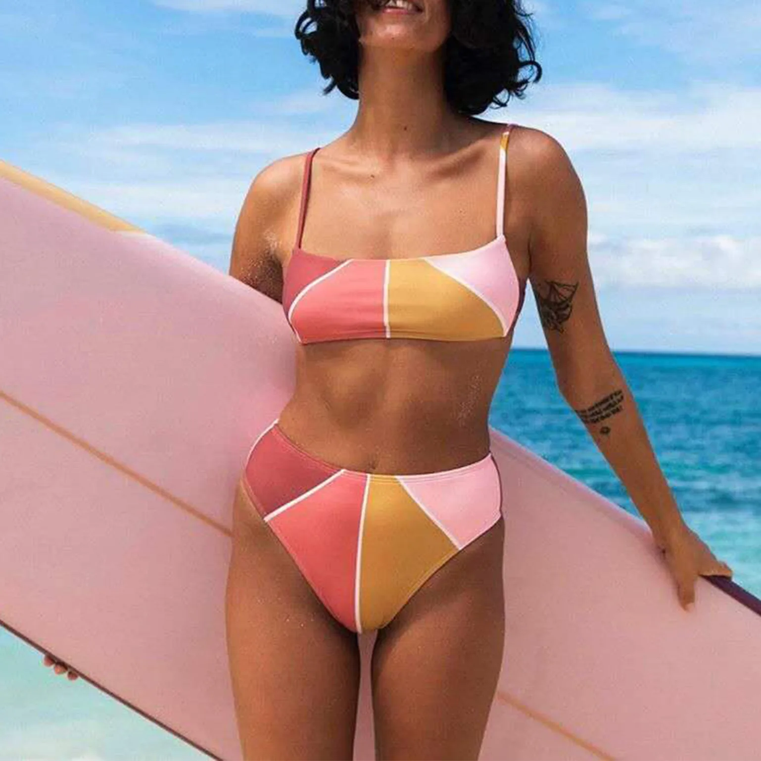 

Fashion Womens Printing Siamese Push-Up Pad Swimwear Swimsuit Beachwear Set Two Piece Swimsuit Swimwear Women Bathing Suit