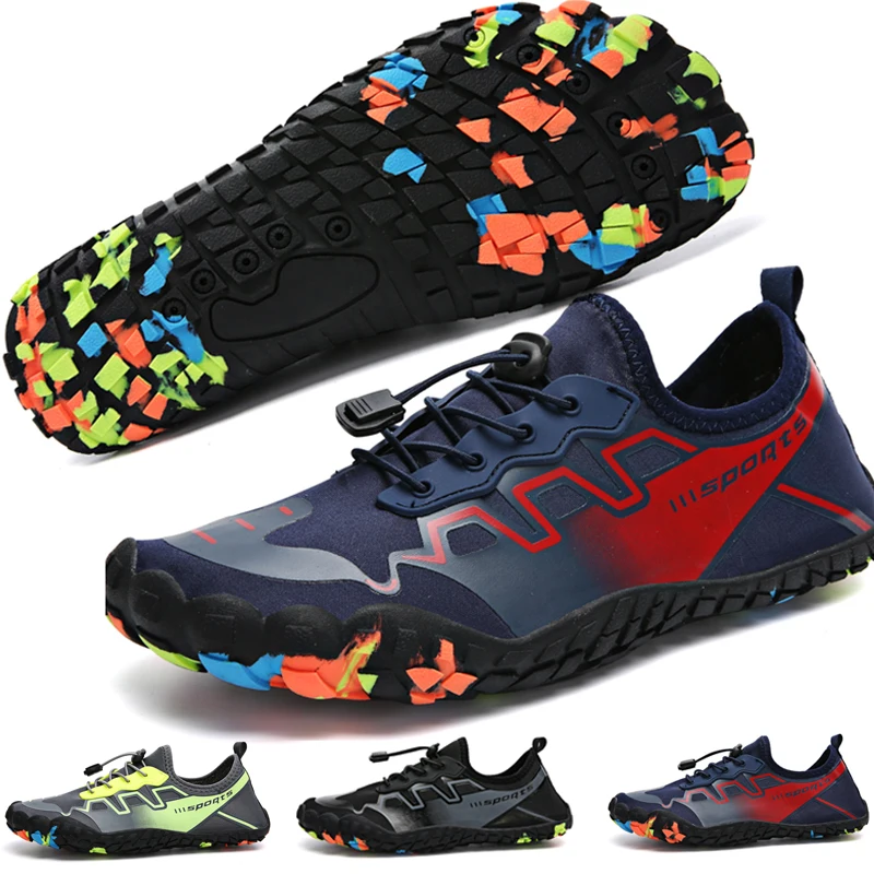 

Summer Water Shoes Men Swimming Shoes Aqua Beach Shoes Big Plus Size Sneaker For Men Striped Colorful
