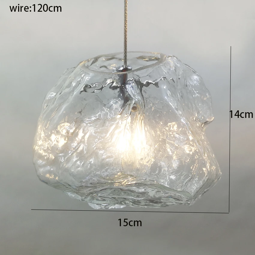 Nordic Ice cube glass suspension luminaire modern creative clear G4 led dinning lamp bar restaurant hanging light fixture | Лампы и