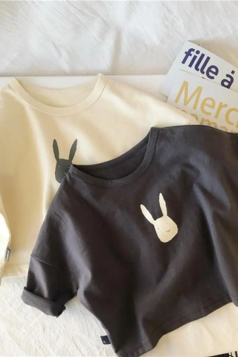 

VIDMID Autumn 2020 children's cotton T-shirt boys and girls loose top baby rabbit bottomed shirt fashion wear T-shirt P31