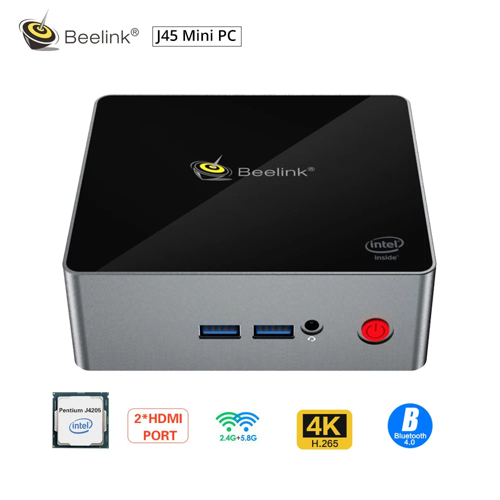 Beelink J45 Мини ПК J4205 подлинный Windows 10 128/256/512GB 2 4 GHz + 5 8 WiFi BT4.0 поддержка Netfix 4K H.265