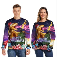 3d dinosaur funny holiday christmas sweater men women ugly novelty jumpers tops pullover xmas sweatshirt plus size clothing 3xl