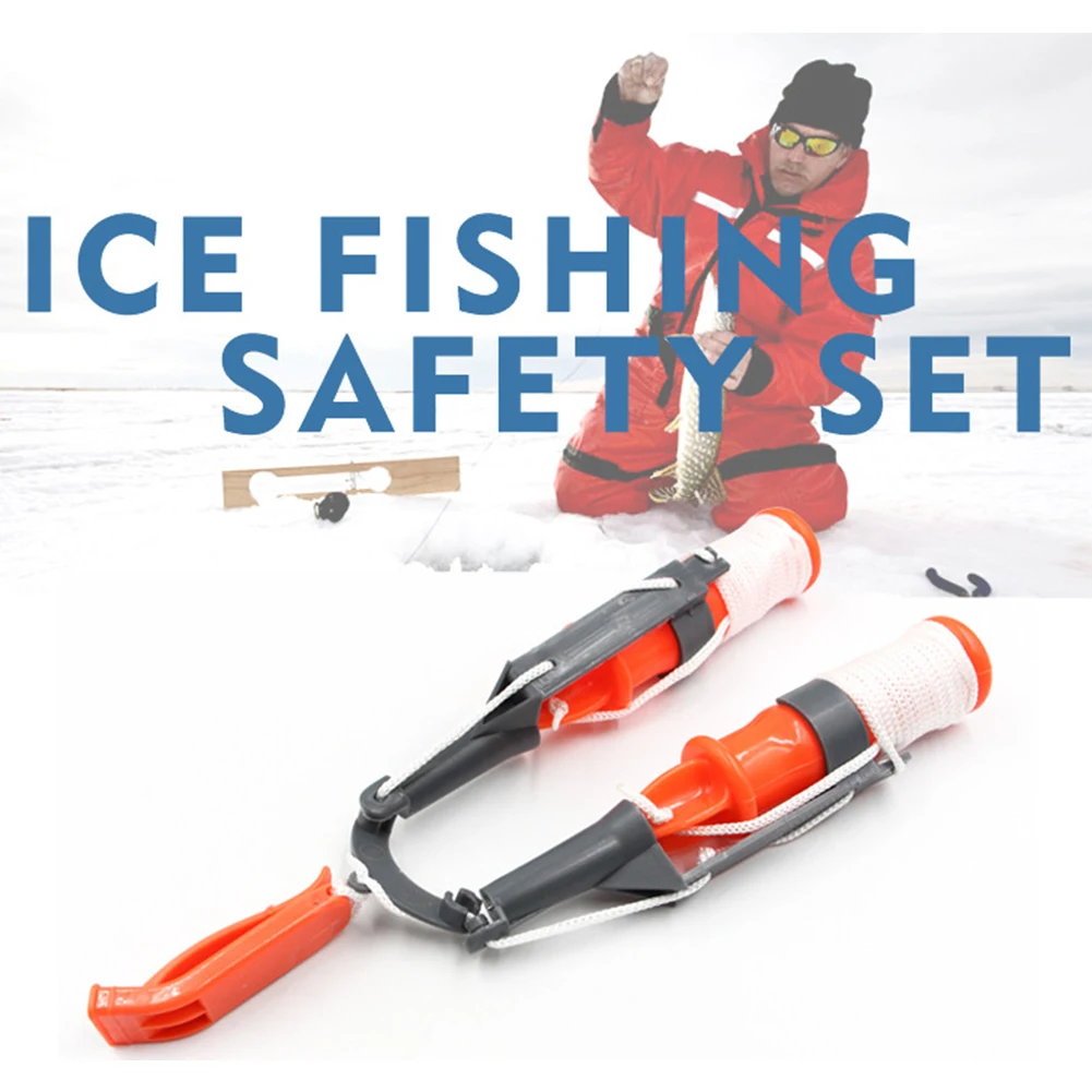 

Безопасное долото для зимней подледной рыбалки, долото из нержавеющей стали, портативные спасательные ручные шипы с ремешком, рыболовные с...