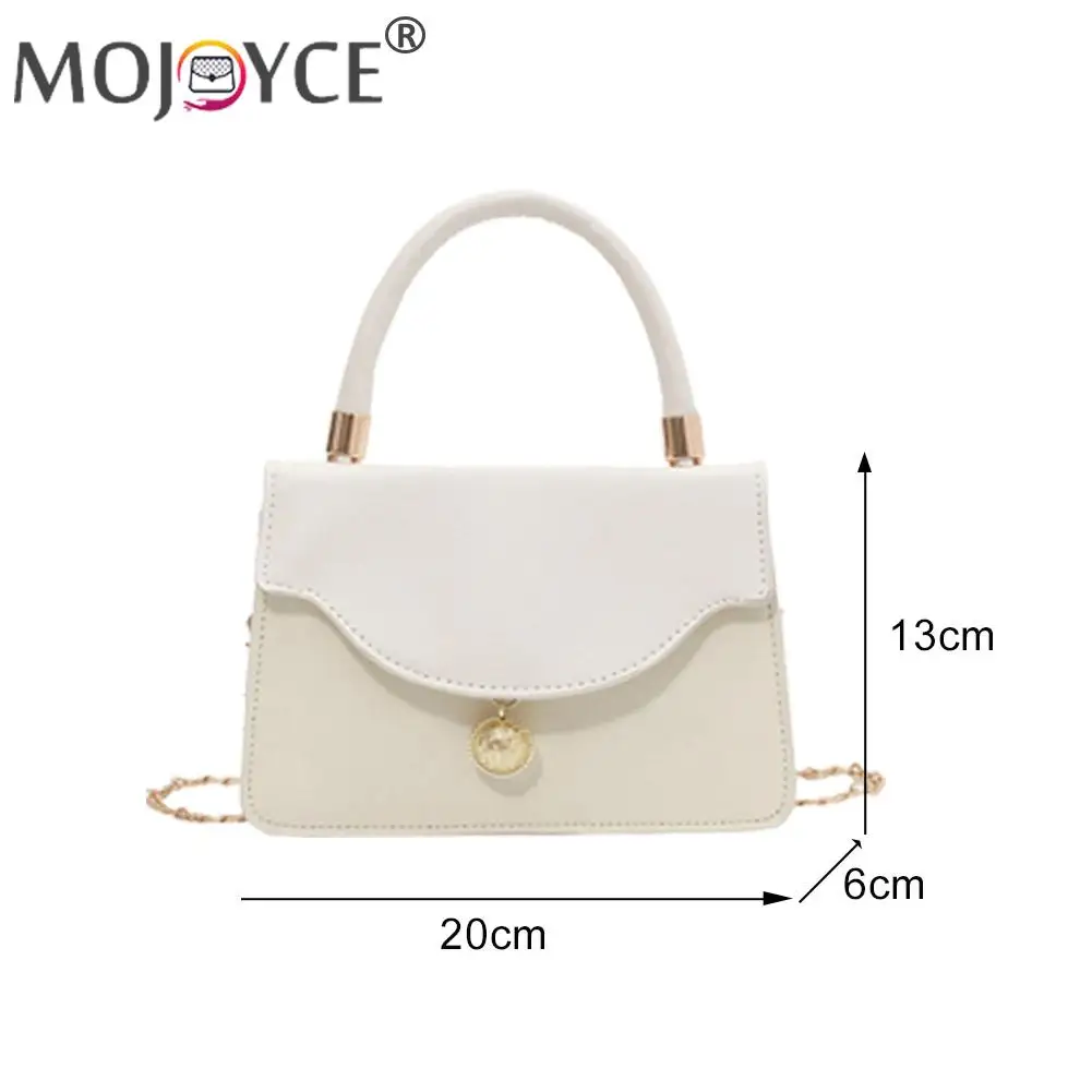 

Fashion Women Flap Chain Shoulder Crossbody Bag Solid Color PU Leather Messenger Handbags Small Designer Travel Top-Handle Bags