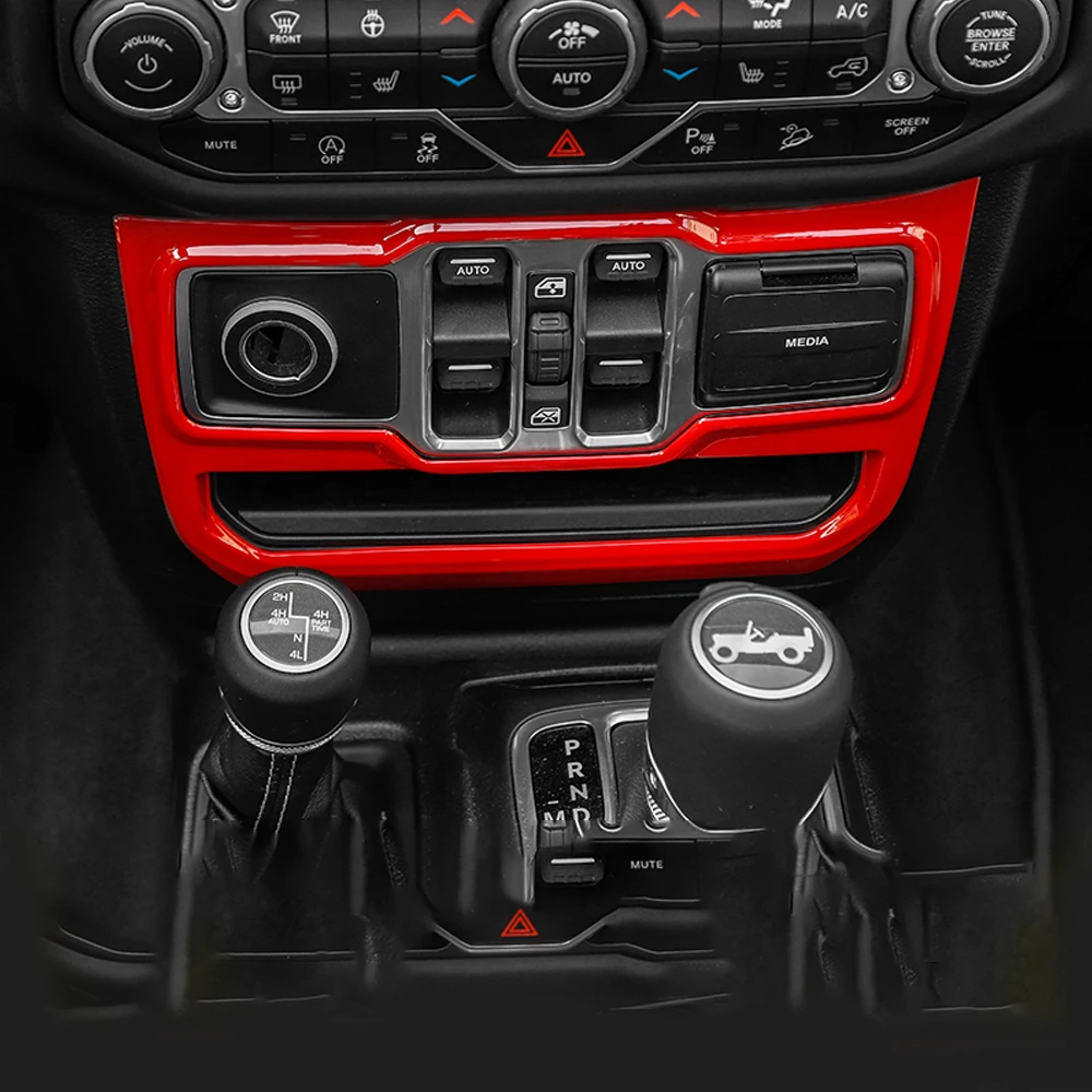 

CarMango for Jeep Wrangler 2018-2021 Car Accessories Inner Door Window Control Panel Trim Frame Sticker Cover Decoration