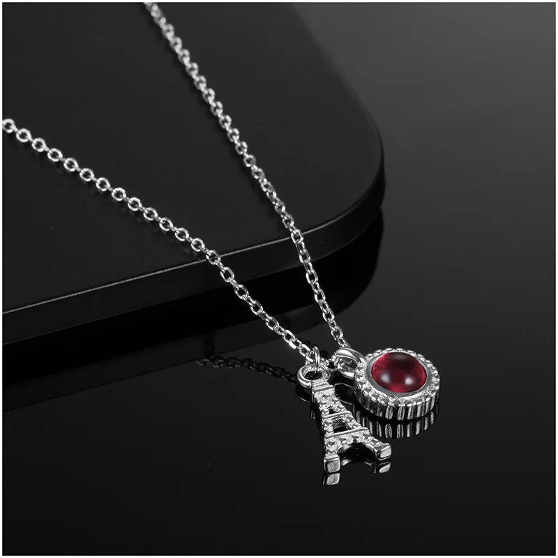 925 стерлингового серебра Эйфелева башня ожерелье подвеска колье для женщин