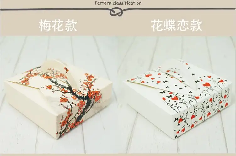 Floral Print 4 Slot Insert cake boxes print bakery packaging with handle mooncake box inserts 50PCS |