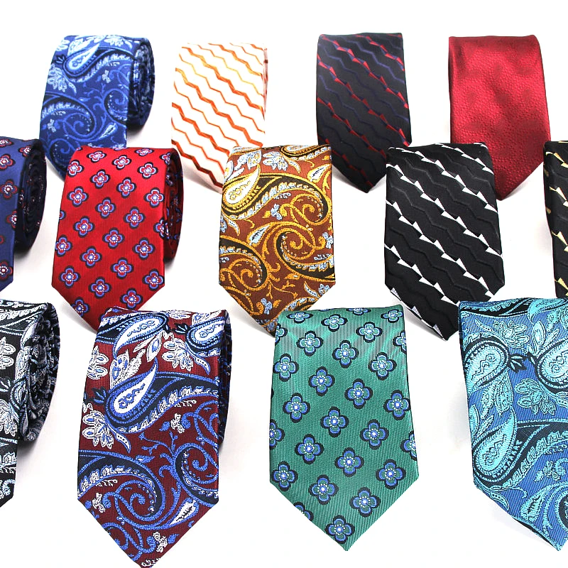 Мужской тонкий галстук 7 см узкий синий цветочный Галстук Классический Красный
