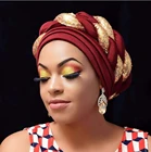 Тюрбан Женский, в африканском стиле, с блестками и косами