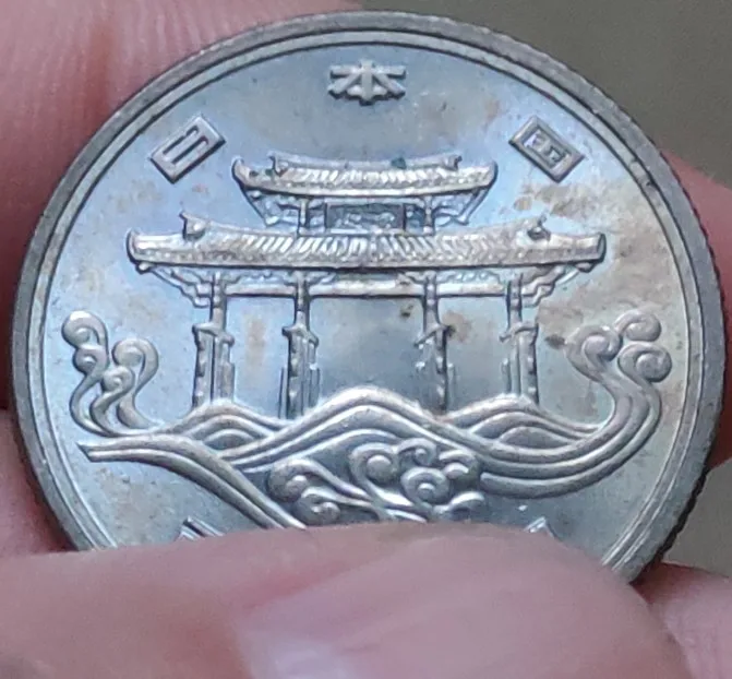 22,5 мм Окинава Япония 1975, настоящая монета, оригинальная коллекция
