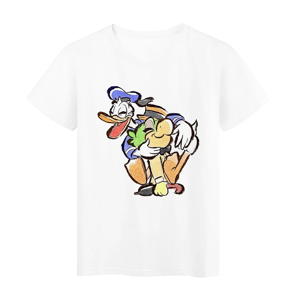 

Disney Women T Shirt Donald Duck Graphic Summer Funny Humor Leisure White Creativity Tshirt Kawaii Disney Brand Comfy Cartoon